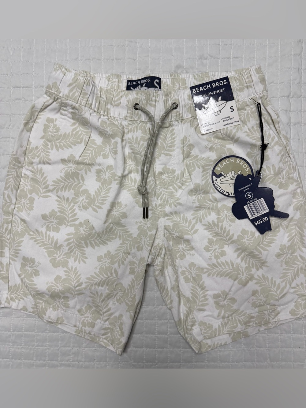 Beach Bros Pull On Shorts Tropical Floral Print Size S NWT